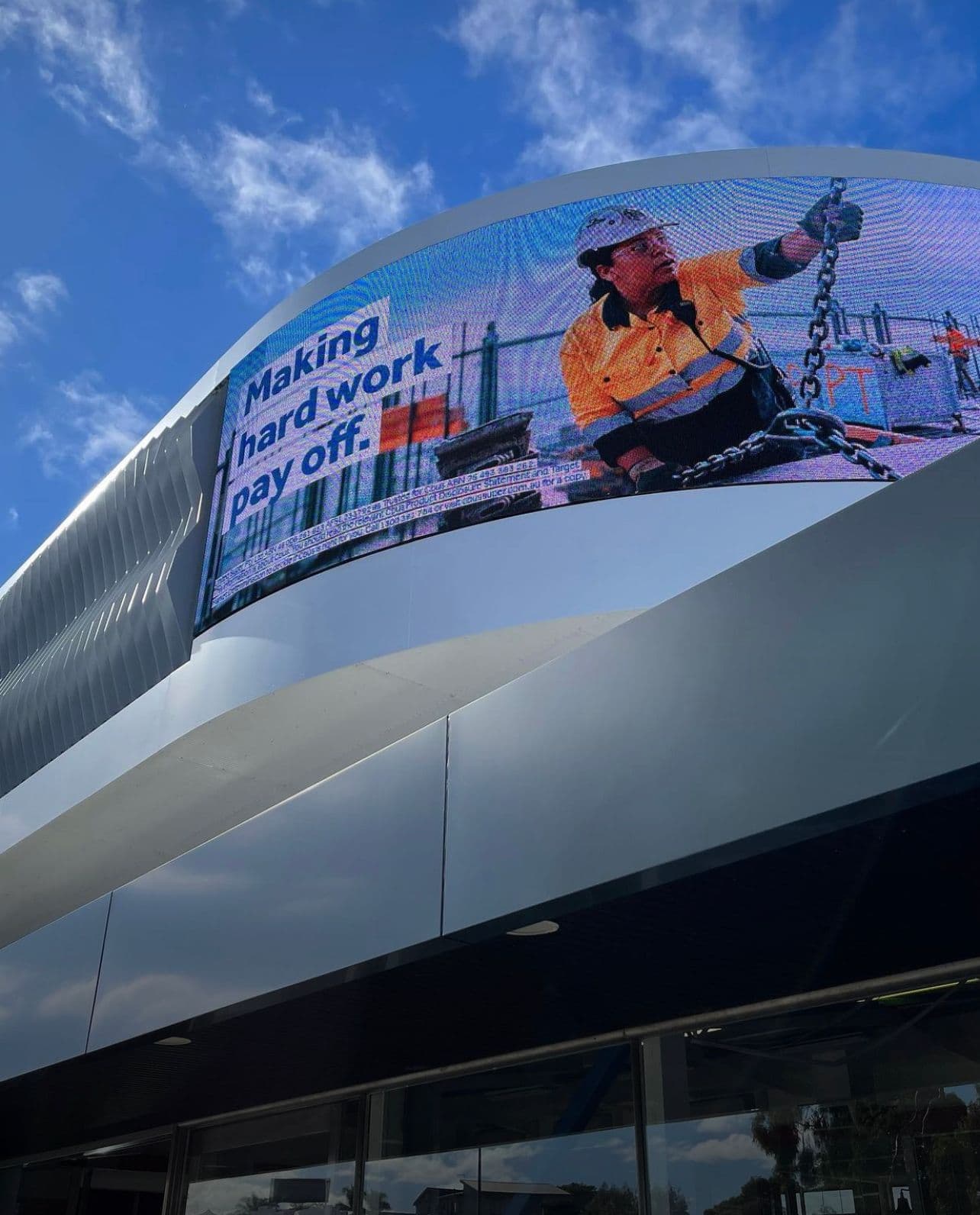 Como Signage facade installation — view 3, Como, WA — GreenLine Facades