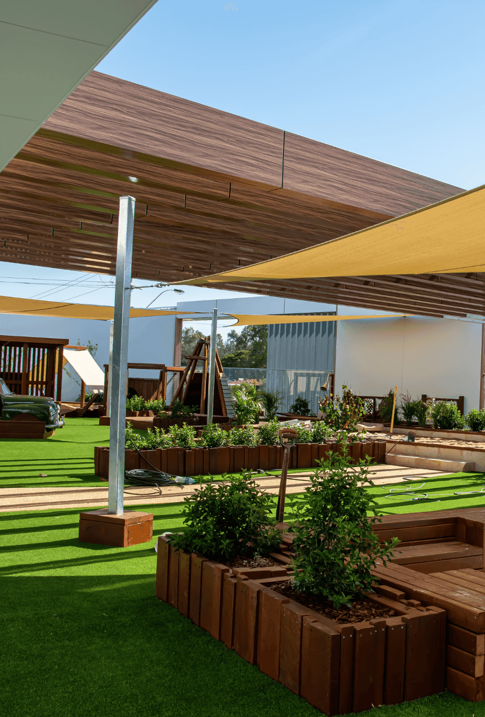 Hillarys Plaza facade installation — view 2, Hillarys, WA — GreenLine Facades