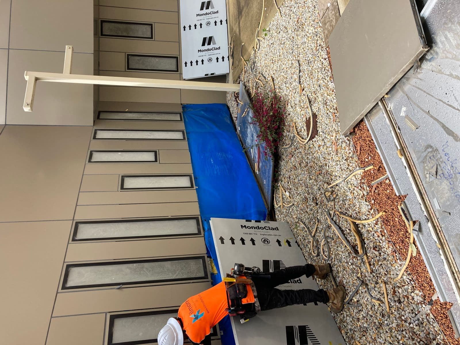 Rockingham Hospital facade installation — view 2, Rockingham, WA — GreenLine Facades