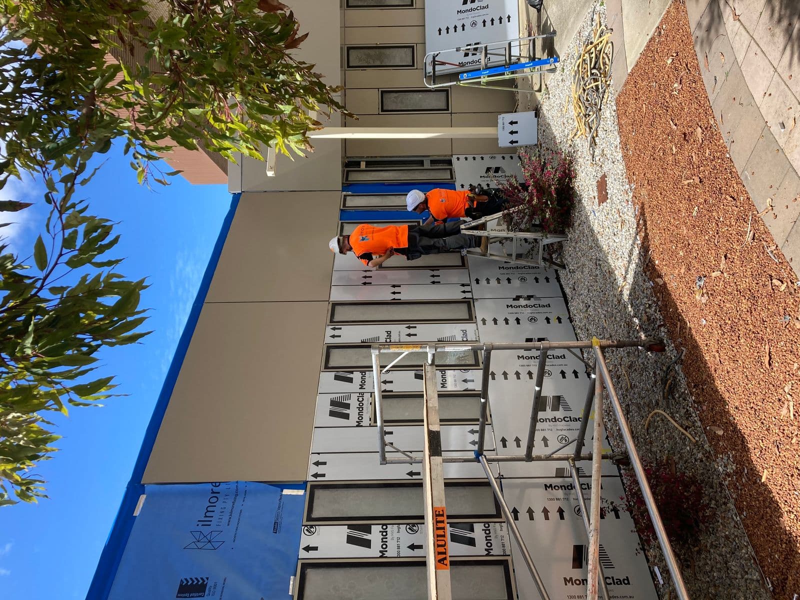 Rockingham Hospital facade installation — view 3, Rockingham, WA — GreenLine Facades