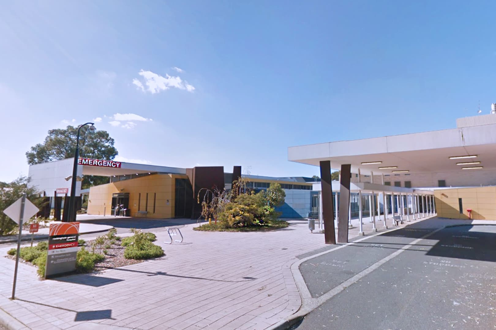 Rockingham Hospital facade installation — view 6, Rockingham, WA — GreenLine Facades