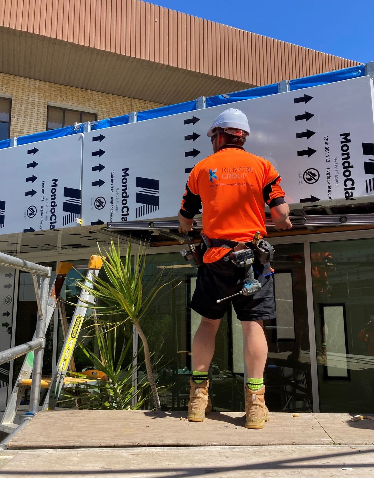 Rockingham Hospital facade installation — view 8, Rockingham, WA — GreenLine Facades