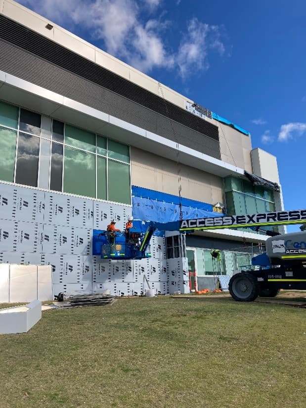 Rockingham Hospital facade installation — view 9, Rockingham, WA — GreenLine Facades