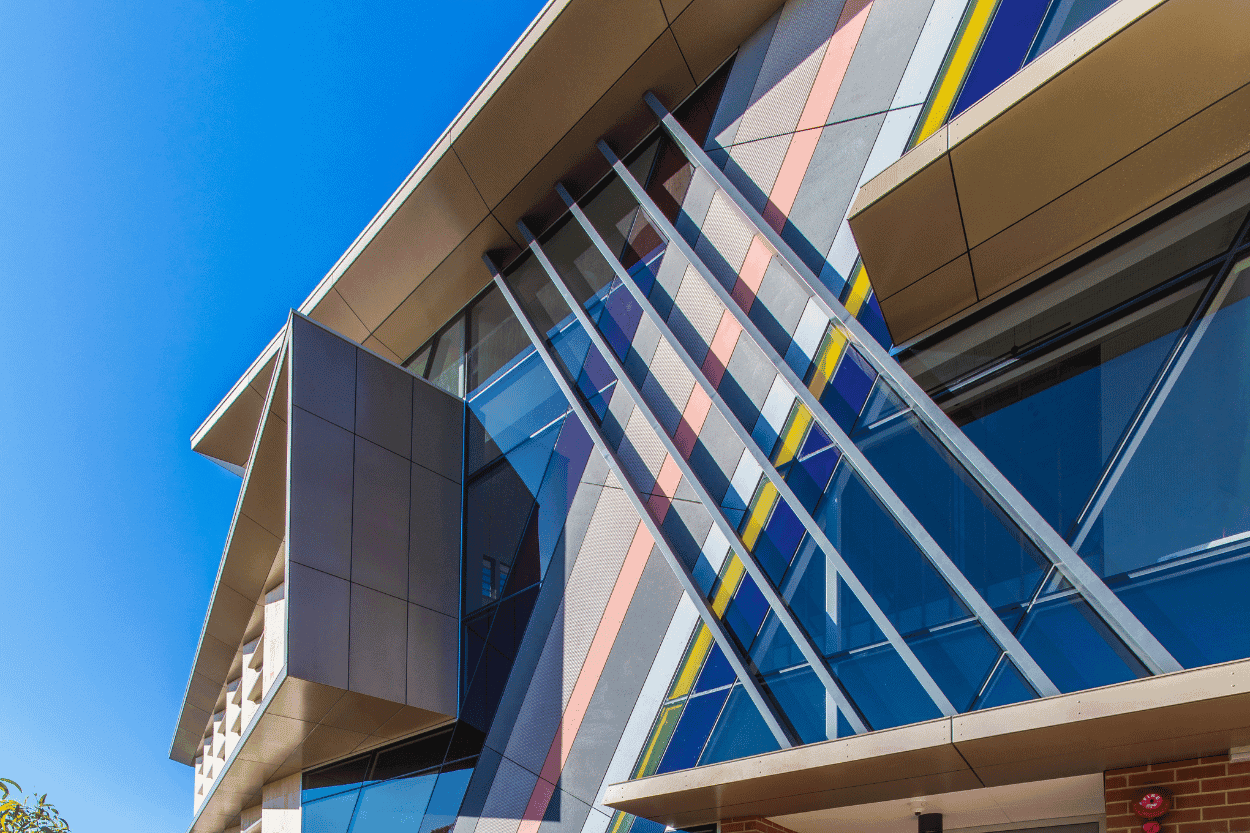 Scotch College facade installation — view 3, Claremont, WA — GreenLine Facades